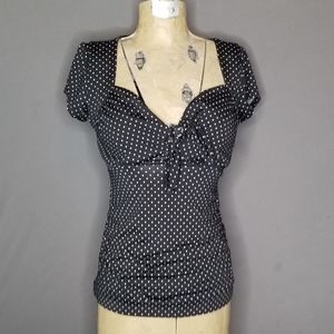 Pin up rockabilly vintage polka dot cap sleeve top